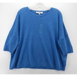 Estheme Sweater XS Linen Oversized Boxy Pullover Crewneck Top NEW